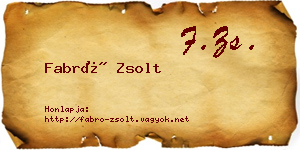Fabró Zsolt névjegykártya
